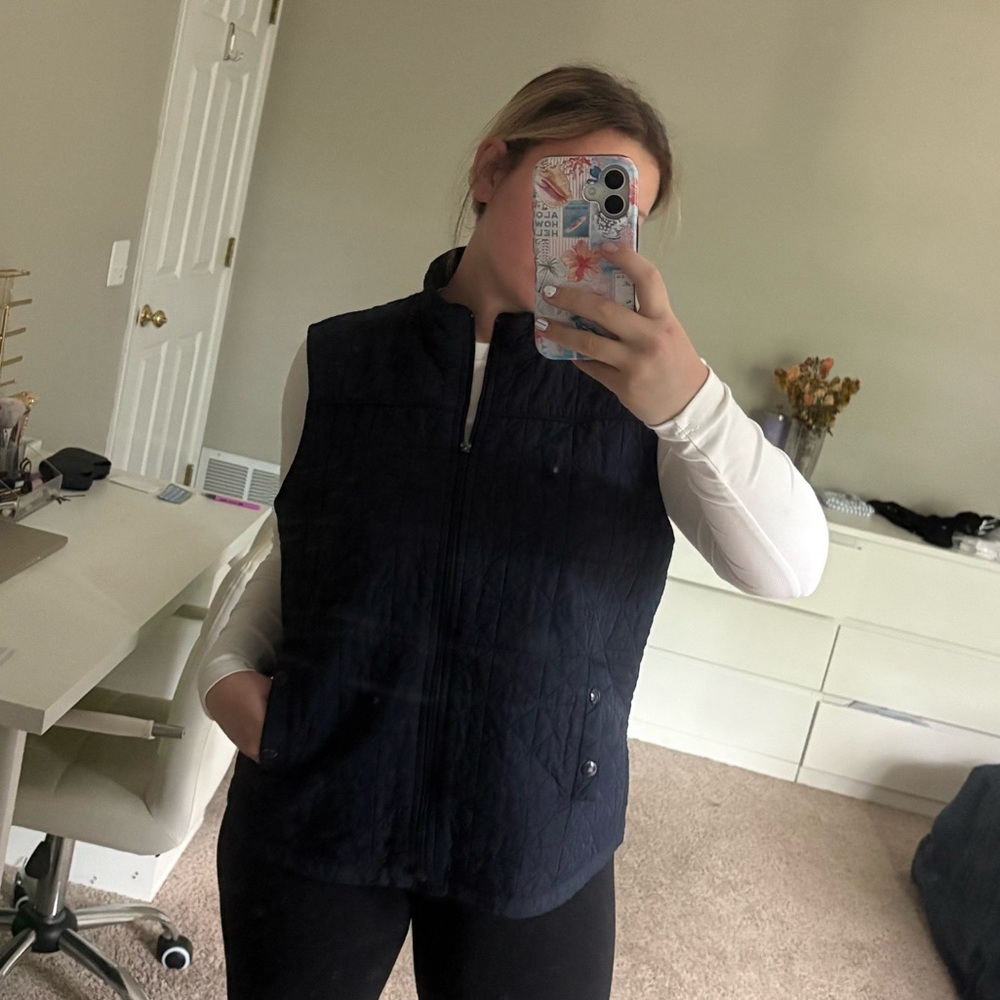 Talbots Dark Blue Quilted Vest